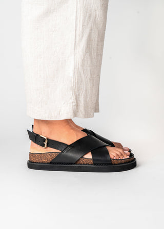 Capri Sandal - Wide Fit in Black